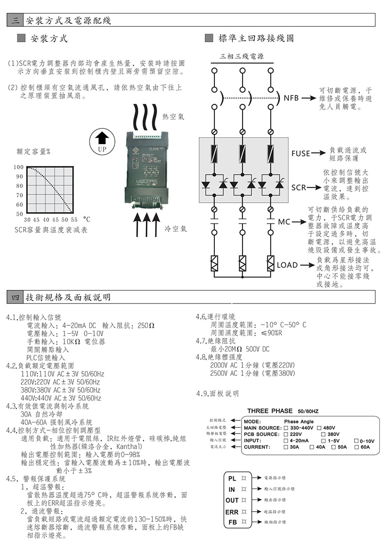 東莞常乾CH-SCR電力調(diào)整器 電流40A 三相功率調(diào)節(jié)器 調(diào)功器(圖2)